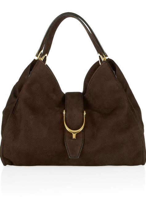 chocolate brown gucci bag|Gucci brown suede bag.